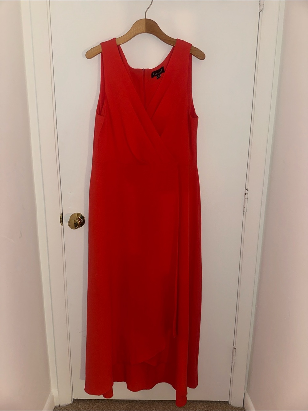 connected apparel Red Sleeveless V-Neck Maxi Dress